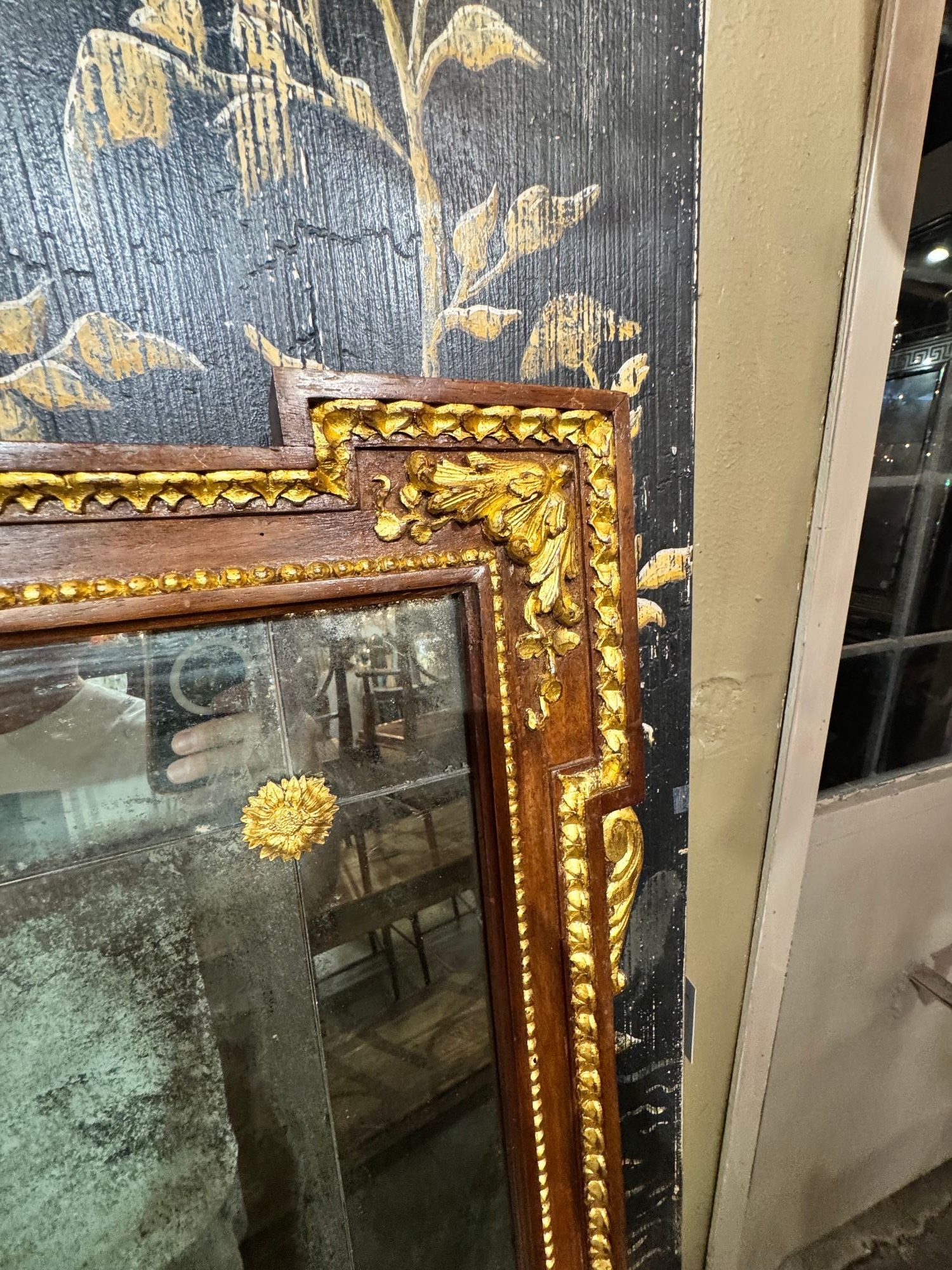 19th c. French Walnut and Gilt Mirrors - Image 6
