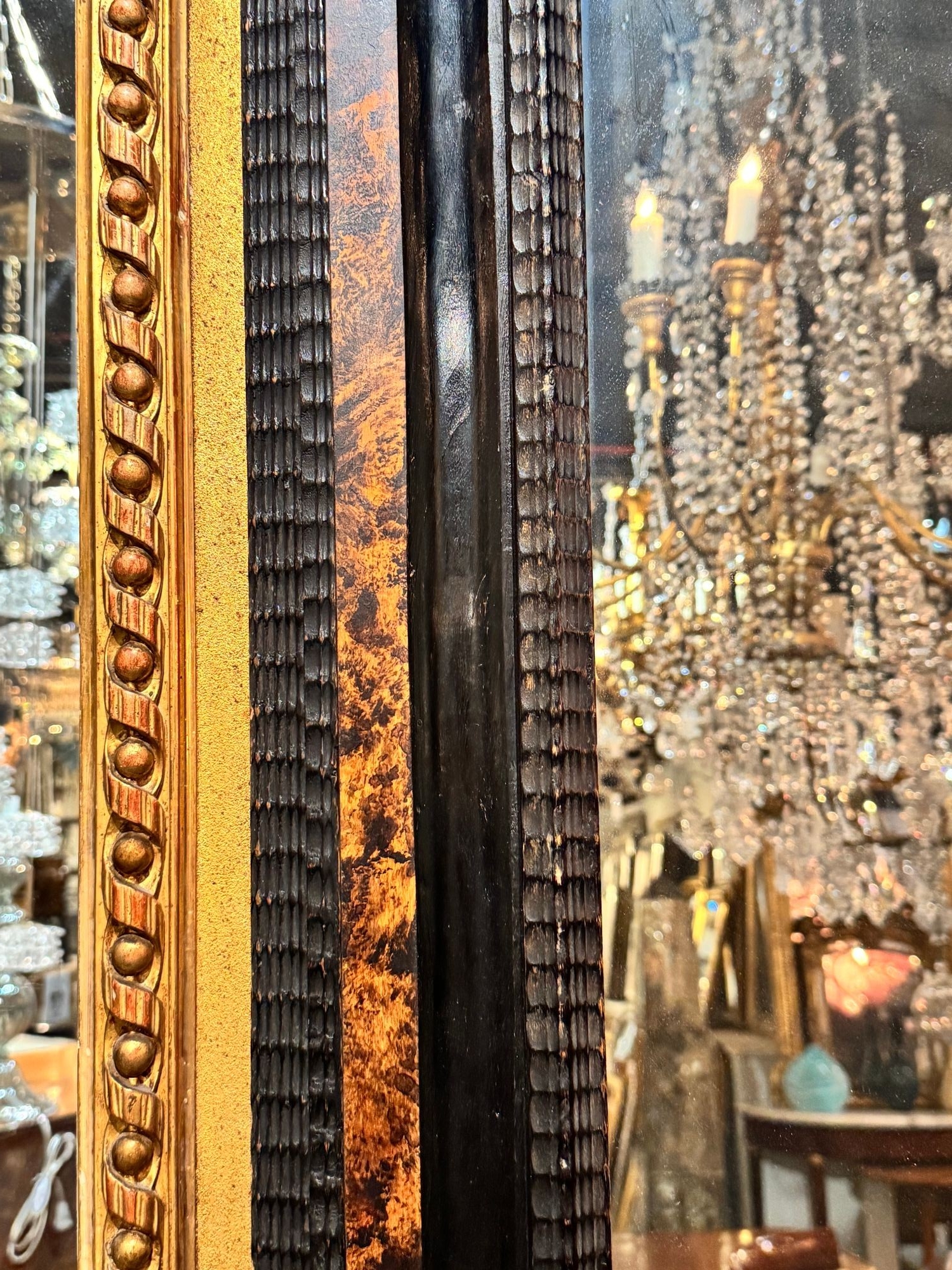 19th c. Portuguese Carved Ebony Mirrors - Image 6