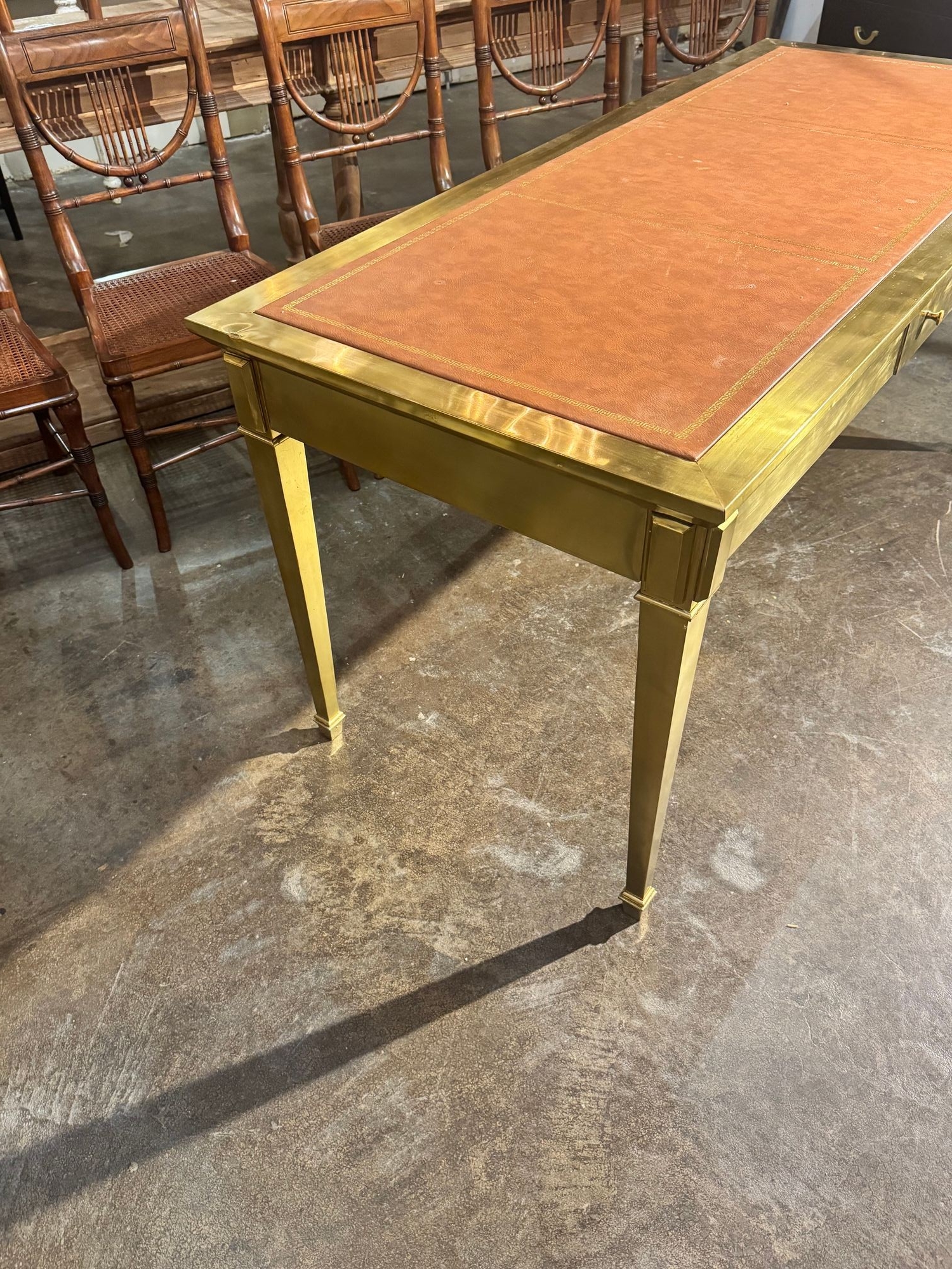 Italian John Vessey Style Brass Desk - Image 6