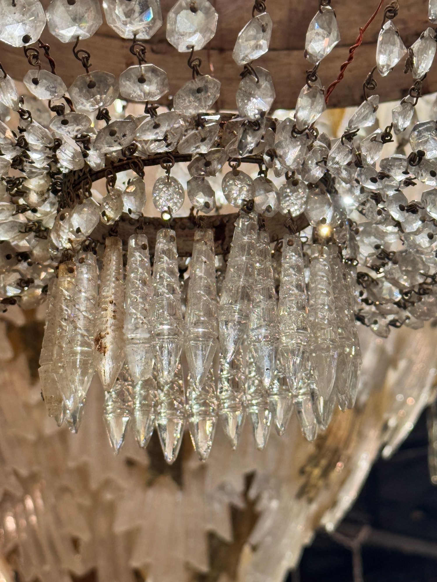 Early 19th Century French Empire Basket Chandelier with Greek Key Motif - Image 7