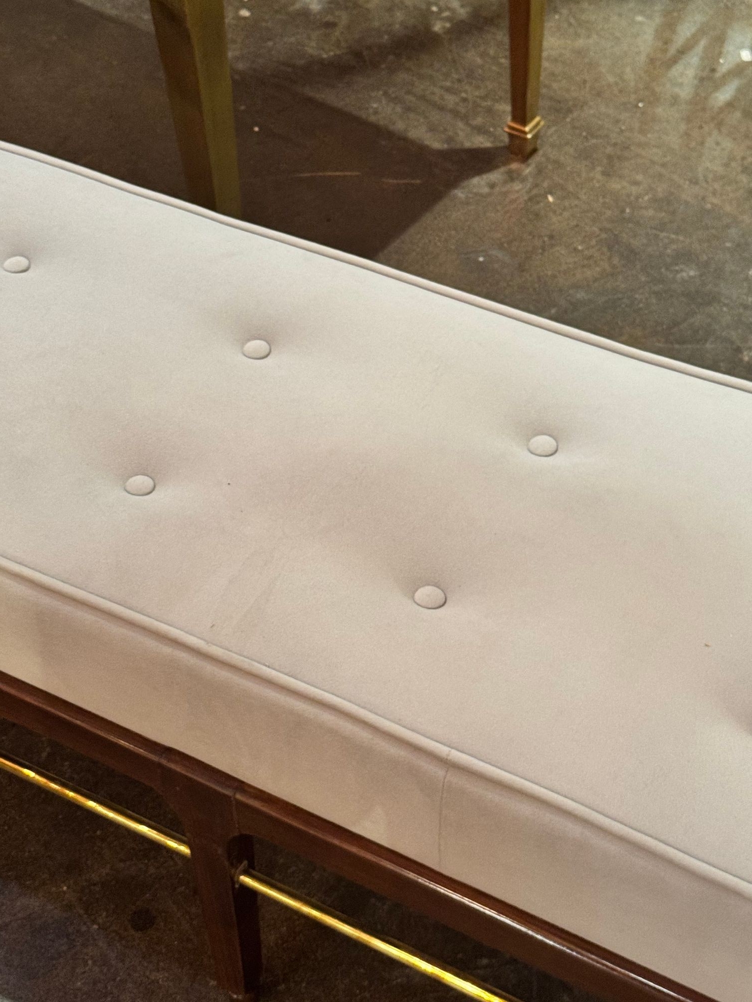 MCM Design Mahogany and Brass Bench - Image 7
