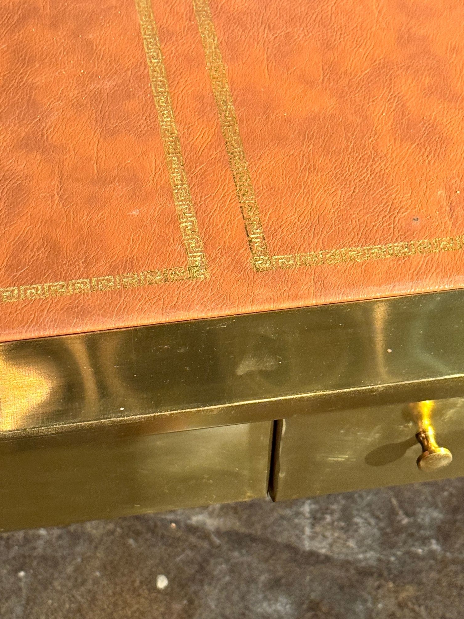 Italian John Vessey Style Brass Desk - Image 8