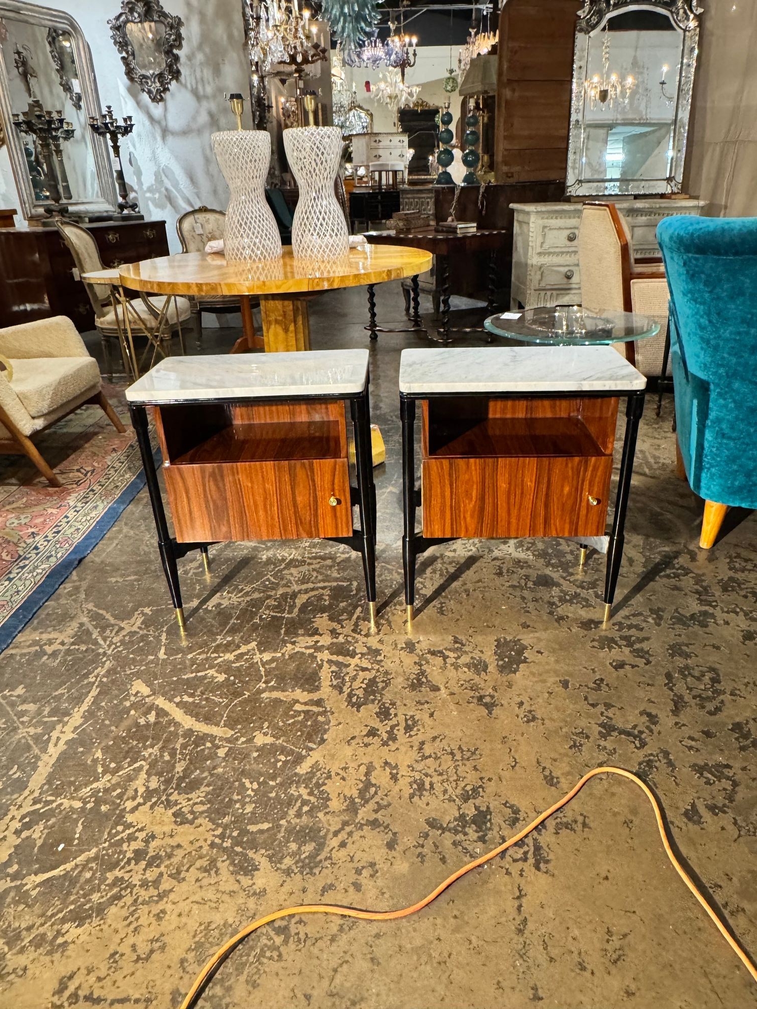 Pair of Italian Art Deco Style Palisander Side Tables - Image 8
