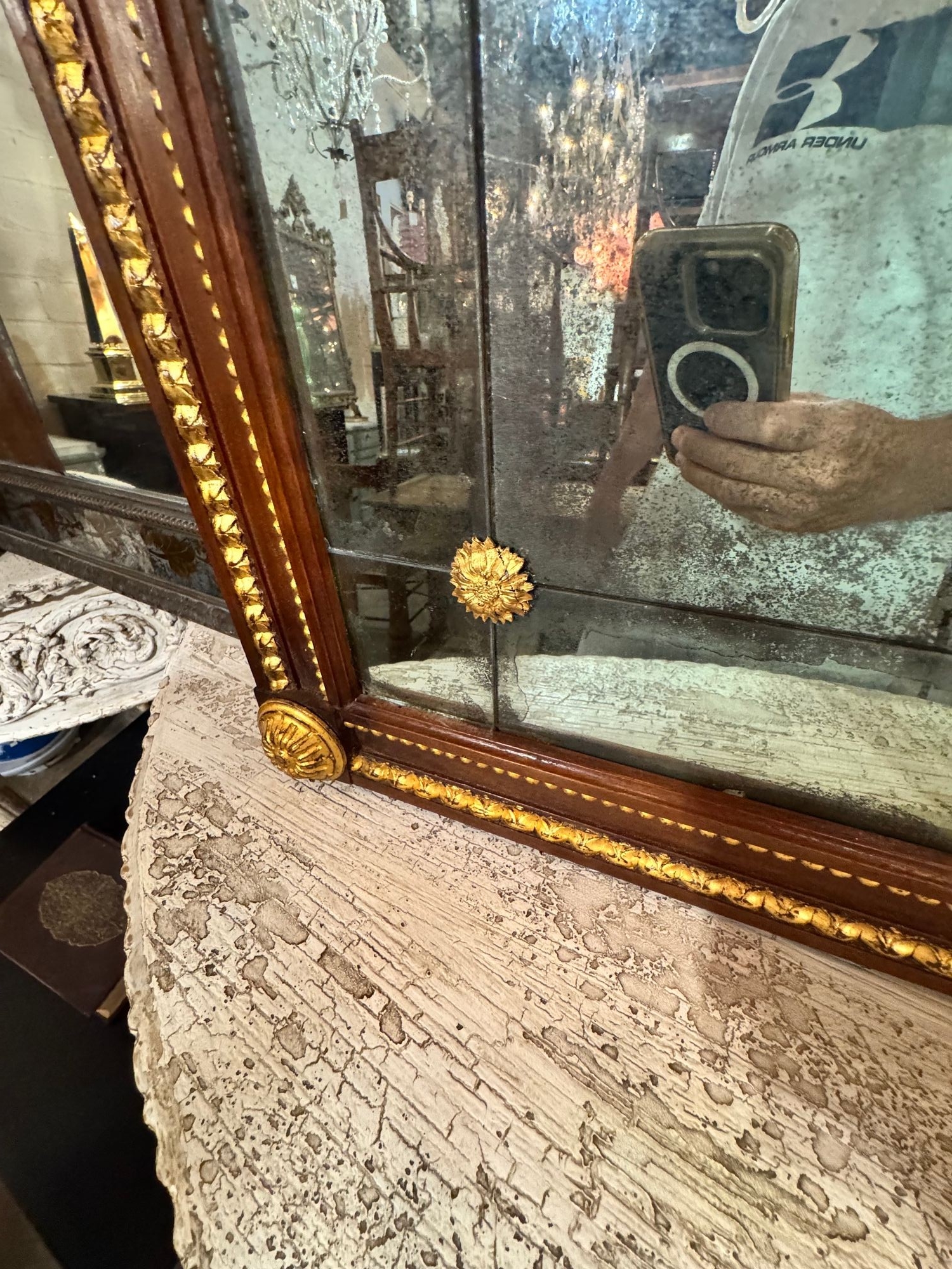 19th c. French Walnut and Gilt Mirrors - Image 8