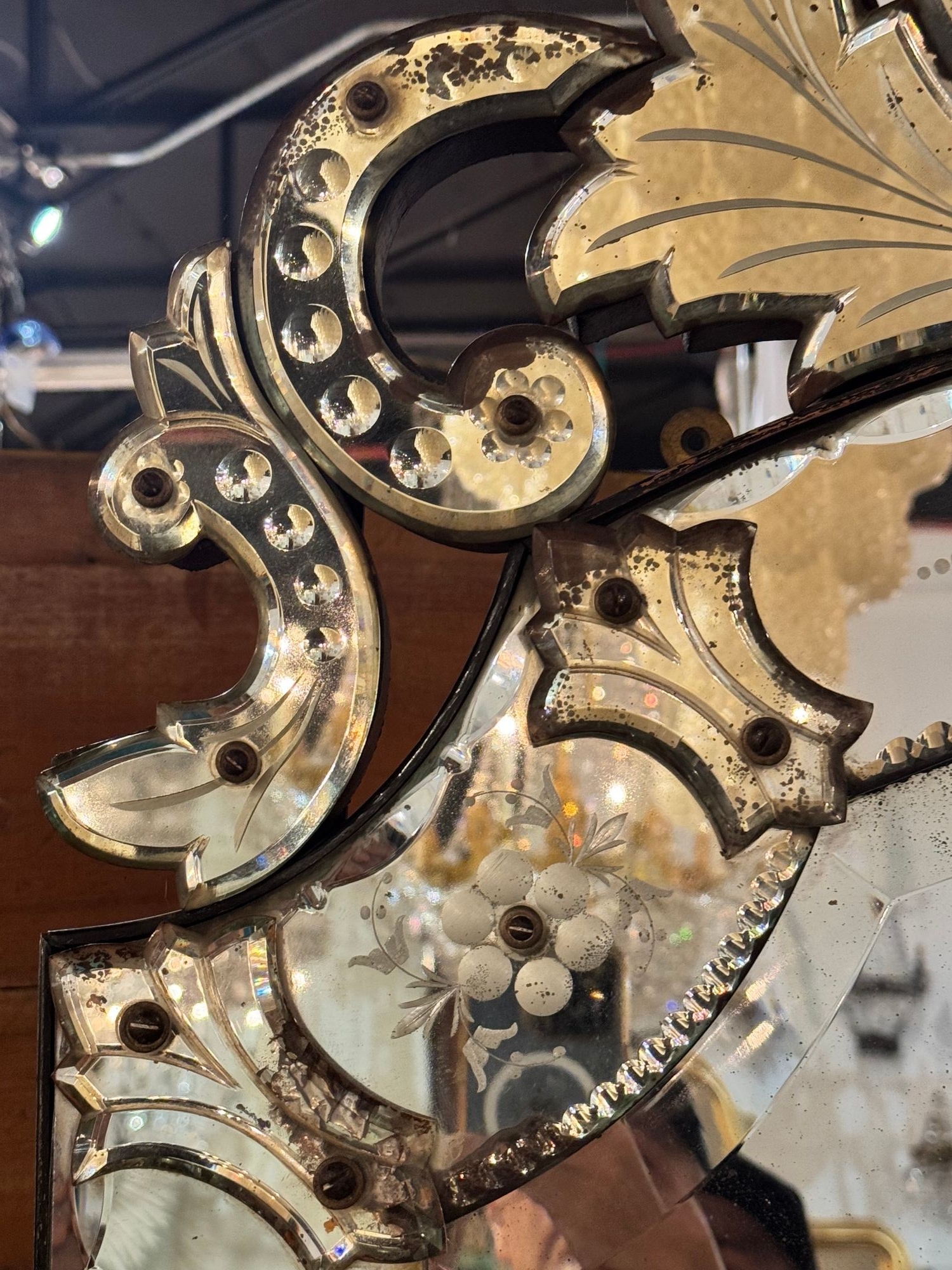 Early 20th c. Venetian Etched Mirror - Image 9