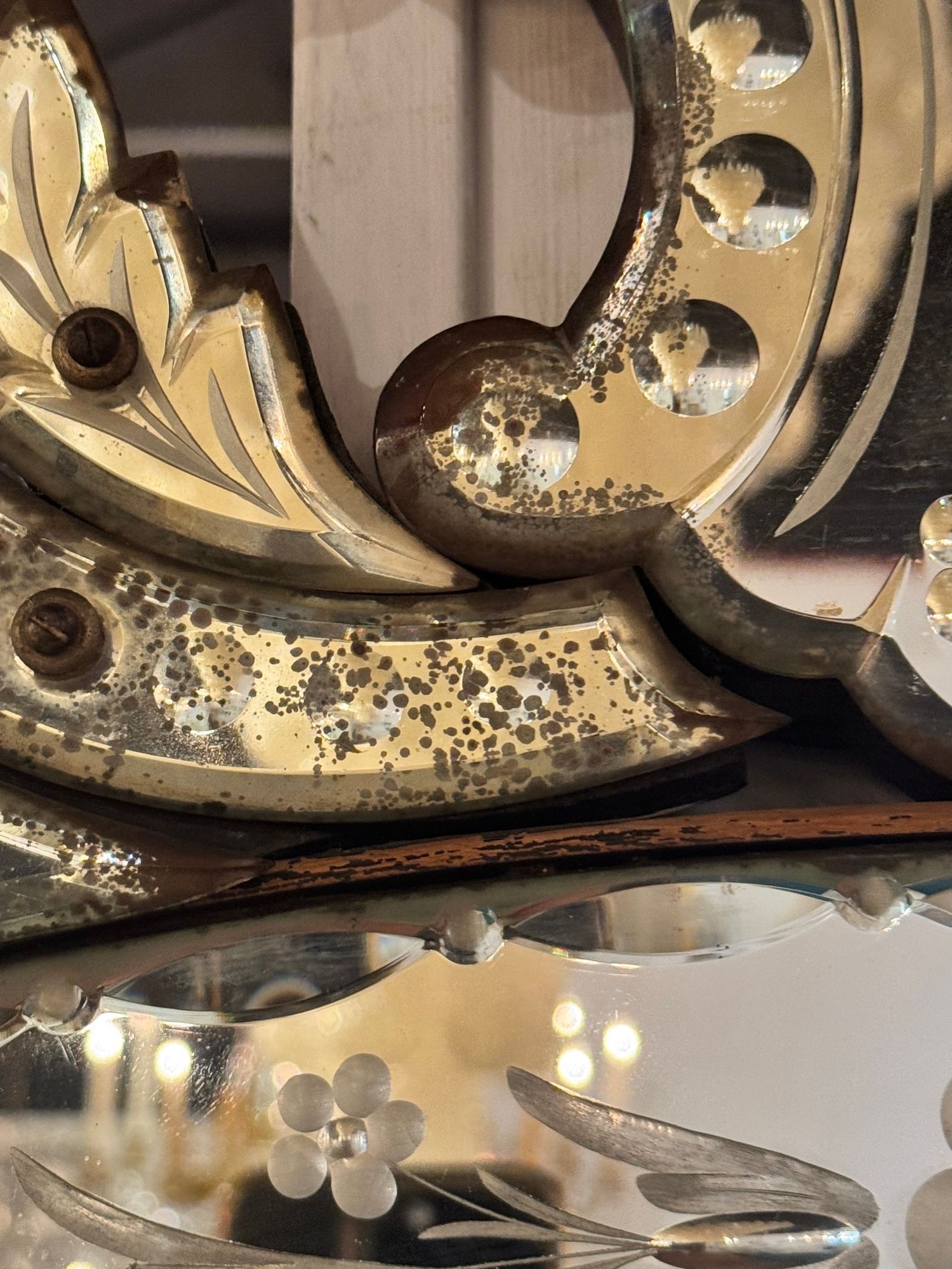 Early 20th c. Venetian Etched Mirror - Image 10