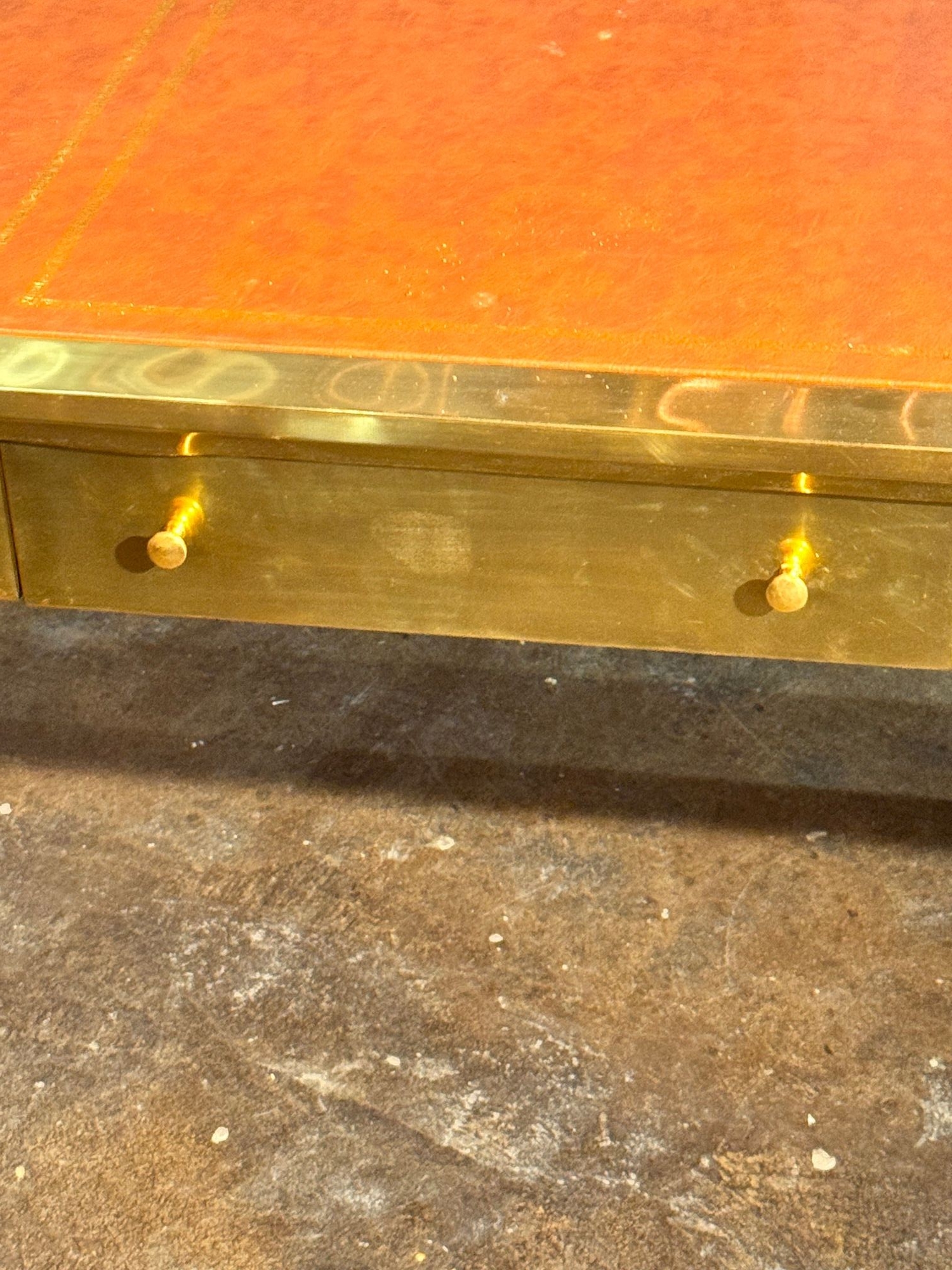 Italian John Vessey Style Brass Desk - Image 10