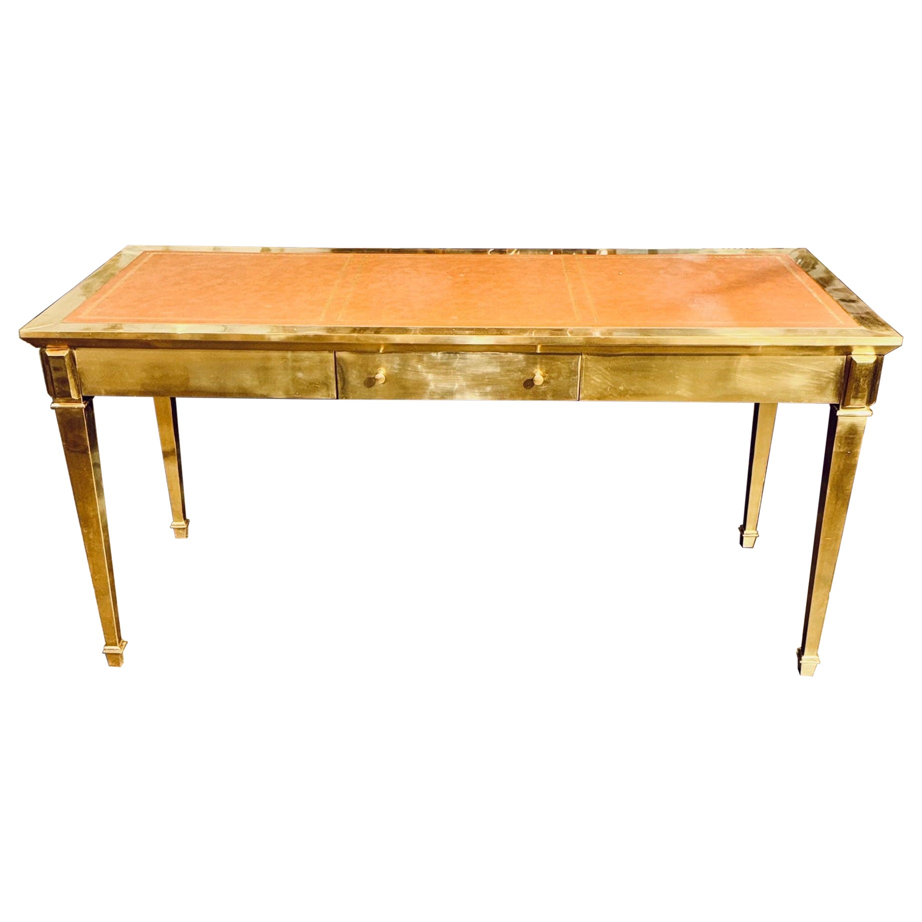 Italian John Vessey Style Brass Desk
